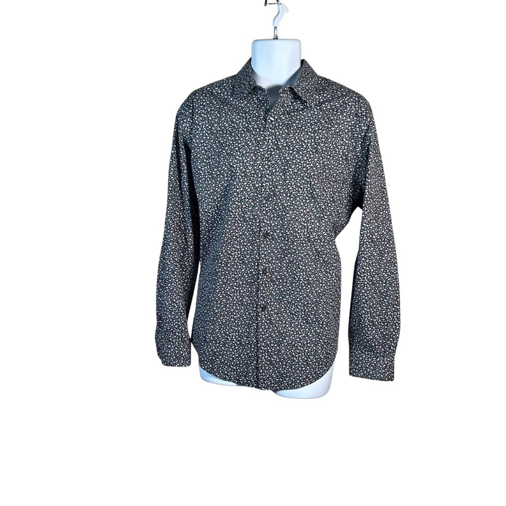 Van Heusen Men's Black and White Patterned Shirt